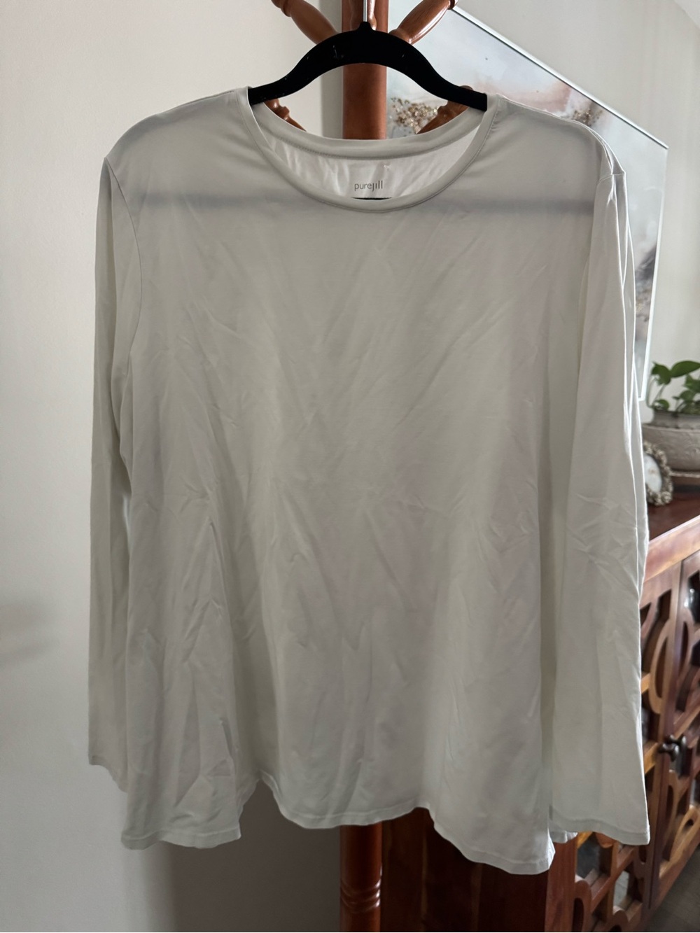 J. Jill Pima Cotton Long Sleeve White TShirt Size 2X purejill
